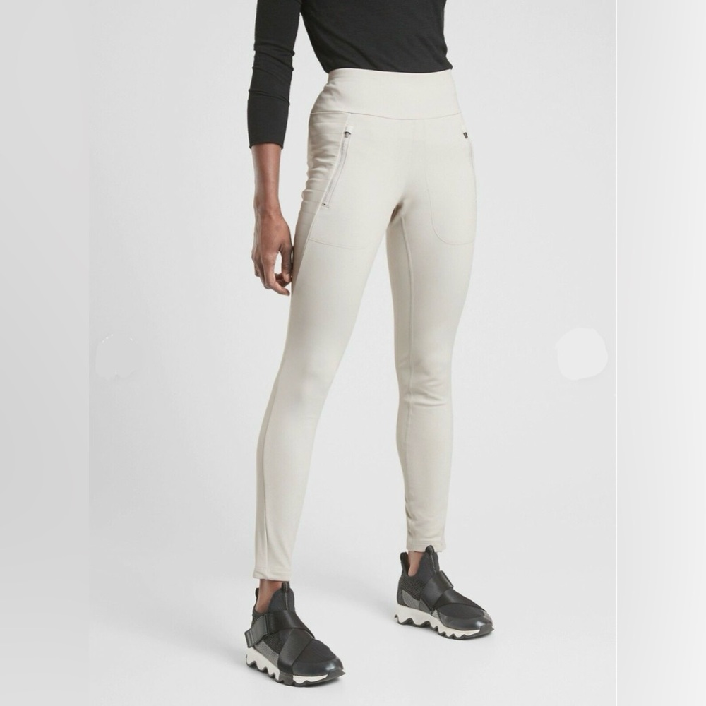 Athleta Women’s Peak Hybrid Fleece Tight, Birch Grey Size M